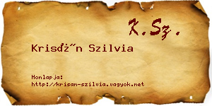 Krisán Szilvia névjegykártya