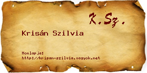 Krisán Szilvia névjegykártya