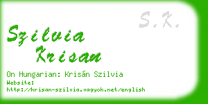 szilvia krisan business card