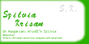 szilvia krisan business card